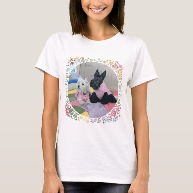 T-shirt Scottish Terrier et West Highland White Terrier (Devant)
