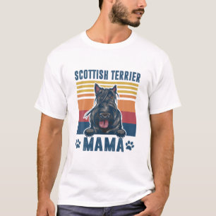 T-shirt Scottish Terrier Mama Mère Retro Cadeaux Chift Mam