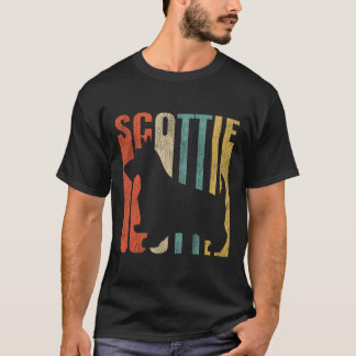 T-shirt Scottish Terrier Retro 1970'S Dog Scottie Cracked