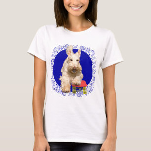 T-shirt Scottish Terrier roux sur un Skateboard