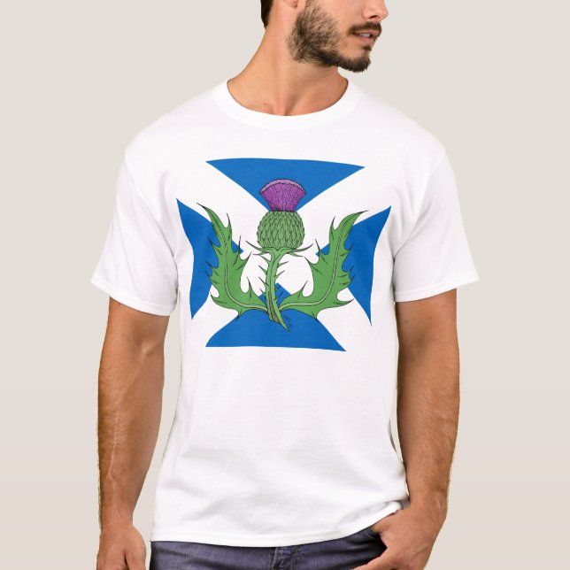 T-shirt Scottish Thistle and Saltire (Devant)