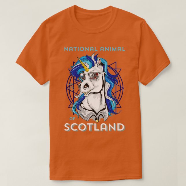 T-shirt Scottish Unicorn Scotland Coat d'armoiries Rugby (Design devant)