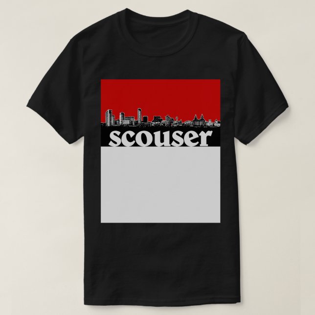 T-shirt Scouter Liverpool Red Skyline Design (Design devant)