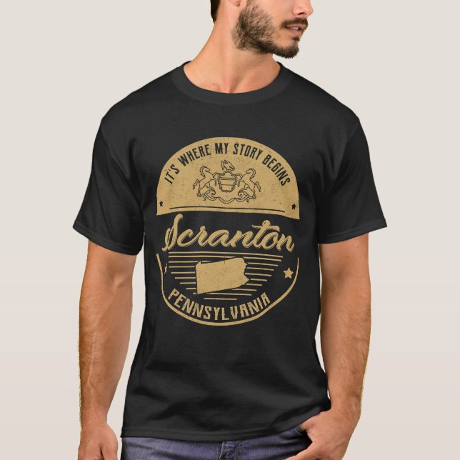 T-shirt Scranton Pennsylvanie C'est là que commence mon hi (Devant)