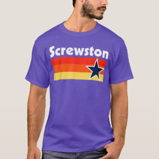 T-shirt Screwstoneas HTown Houston Rétro Bleu garçon famil