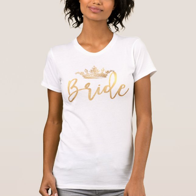 T-shirt Script Bride/Faux Gold/Moderne (Devant)