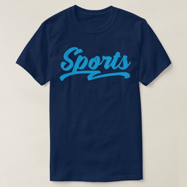 T-shirt script de sport typographie bleu (Design devant)