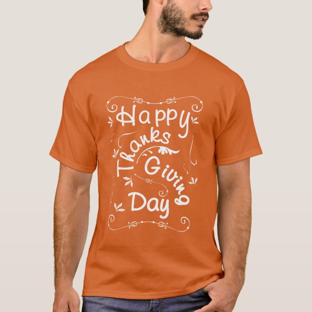 T-shirt Script de typographie sophistiquée du bon thanksgi (Devant)