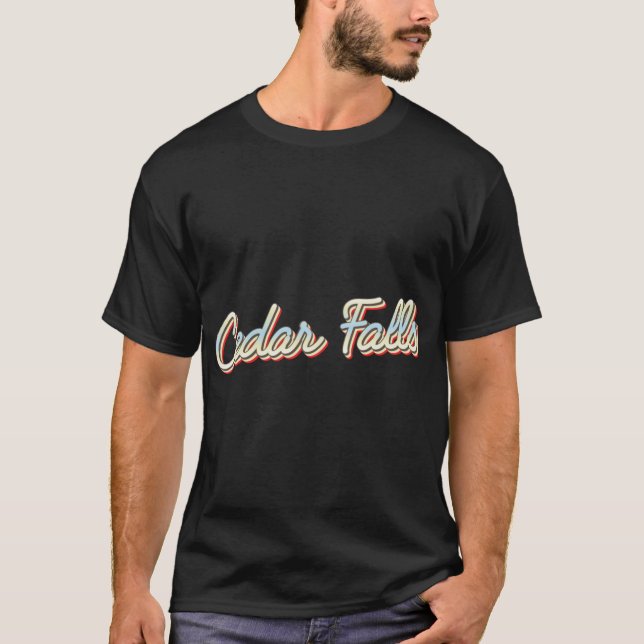 T-shirt Script de ville du Cedar Falls College (Devant)