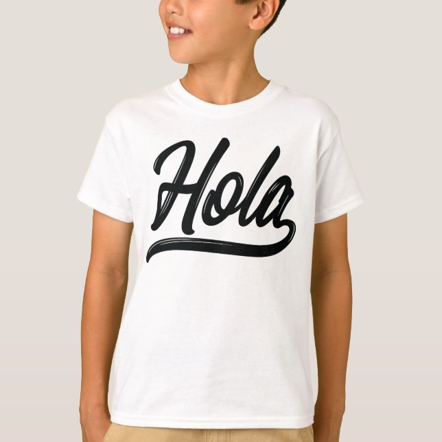 T-shirt Script Hola (Noir) (Devant)