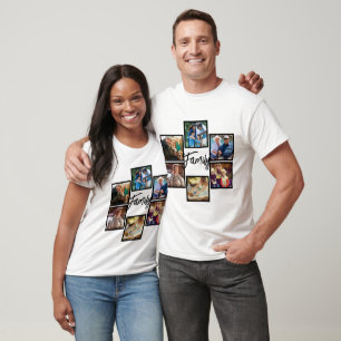 T-shirt Script moderne Collage photo de famille personnali