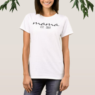T-shirt Script Moderne Mama Date De Création Nouvelle Mama