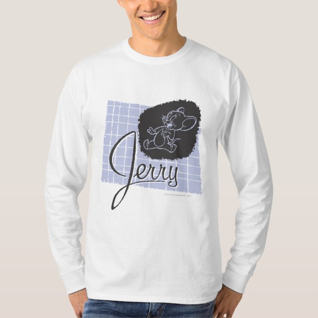 T-shirt Script noir et bleu Jerry (Devant)