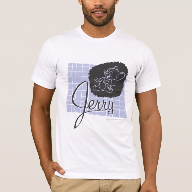 T-shirt Script noir et bleu Jerry (Devant)