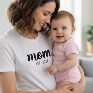 T-shirt Script noir établi maman