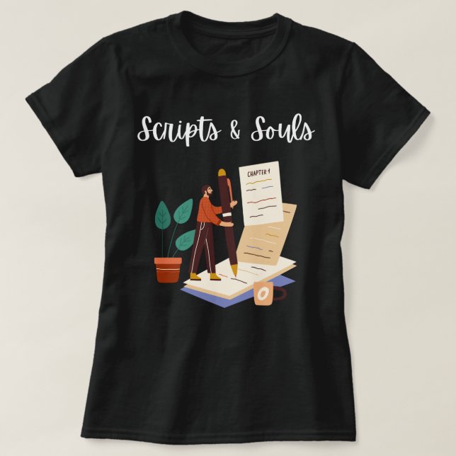 T-shirt "Scripts & Souls" pour psychologues (Design devant)