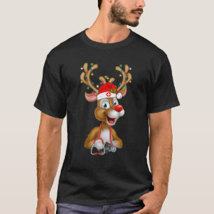 T-shirt Scrub de Noël Top Reindeer Scrubs Gants en caoutch