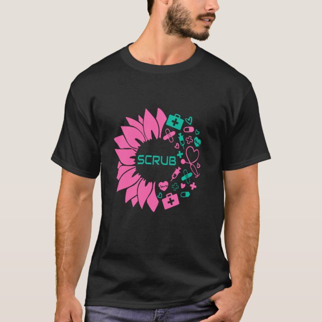 T-shirt Scrub Life Sunflower Nurse Day Nurse Week 2021 Chr (Devant)