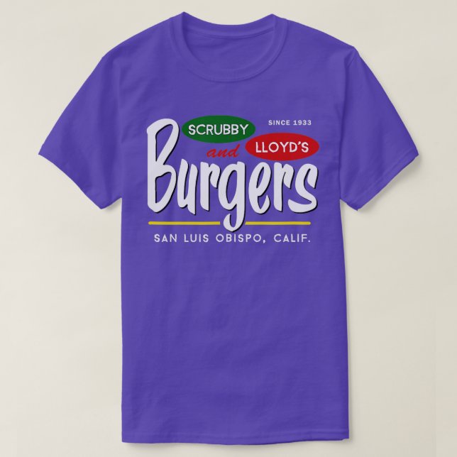 T-shirt Scrubby Lloyds Burgers San Luis Obispo Californie (Design devant)