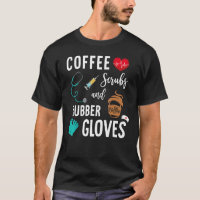 Scrubs De Café Et Gants En Caoutchouc Médicale Nur