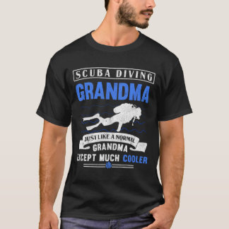 T-shirt Scu Diving Grand-mère Plongée Grand-mère Sous-mari