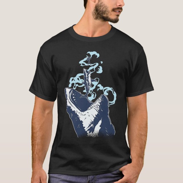 T-shirt Scuba Diving Diver Shark Megalodon (Devant)