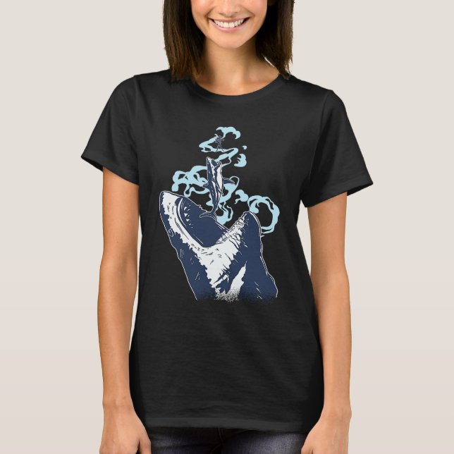 T-shirt Scuba Diving Diver Shark Megalodon (Devant)