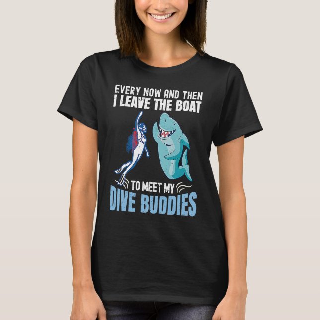 T-shirt Scuba Diving Shark Scuba Diver (Devant)