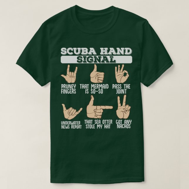 T-shirt Scuba Signaux mains Plongée Plongée Plongée Plongé (Design devant)