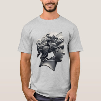 T-shirt Sculpture de chevalier surréaliste – Portrait de f