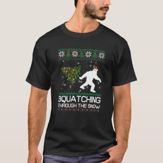 T-shirt Se Battez À Travers Le Sasquat De Noël Laide De Ne