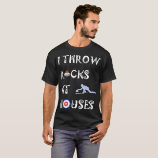 T-shirt Se courbant je jette des roches à l'humour