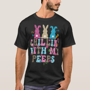 T-shirt Se détendre avec mon lapin aux motifs plaid léopar