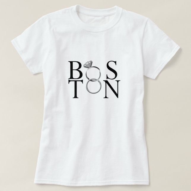 T-shirt Se Marier À Boston (Design devant)