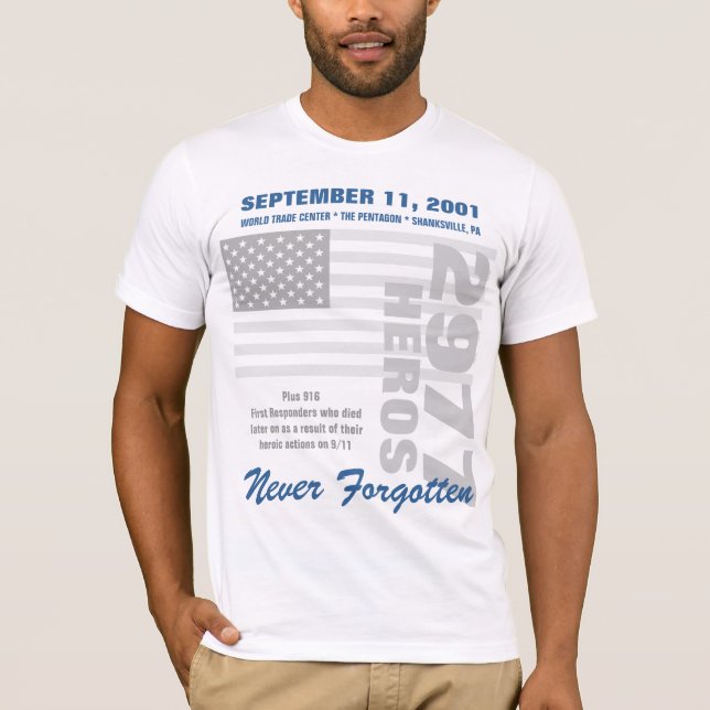 T-shirt Se rappelant 9/11 - Le double a dégrossi (Devant)