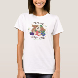 T-shirt Se sentir très bien : Chien mignon avec des baies