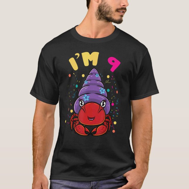 T-shirt Sea Animal Au 9 Hermit Crab 9th Birthday (Devant)