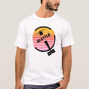 T-shirt SEA Seattle Airport, Washington - Retro Plane