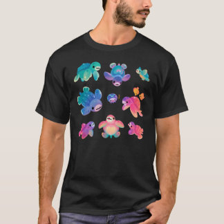 T-shirt Sea turtle friends retro