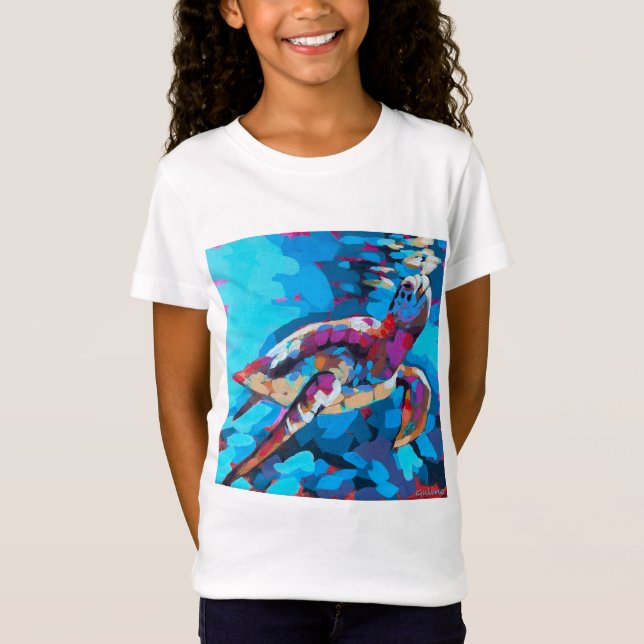 T-Shirt Sea Turtle Painting - Beach Home Decor (Devant)