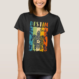 T-shirt Sea Turtle Retro Destin Florida Thème Famille Vaca