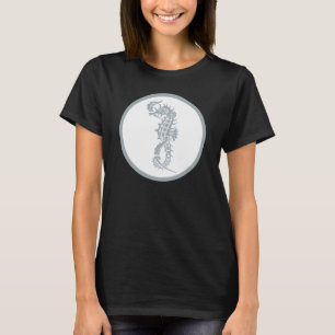 T-shirt Seahorse Bleu Classique Nautique Élégant