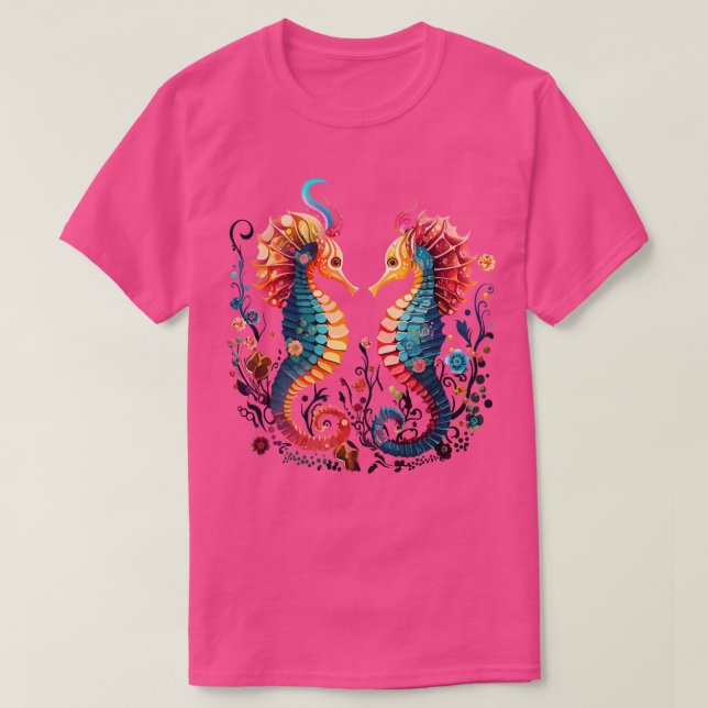 T-shirt Seahorse Couple Valentine (Design devant)