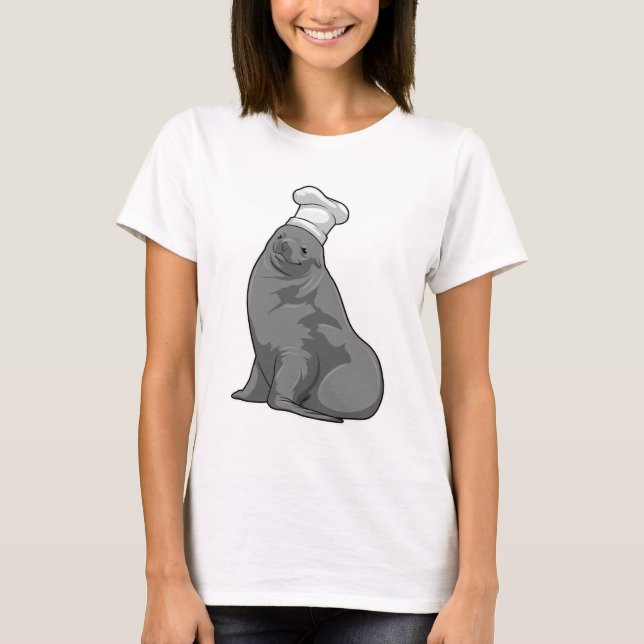 T-shirt Seal as Cook with Chef casquette (Devant)