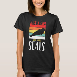 T-shirt Seal Just a Girl Who Love Seals Retro