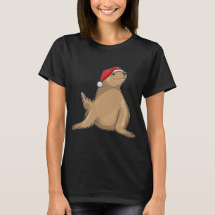 T-shirt Seal Noël chapeau de Noël