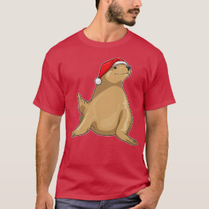 T-shirt Seal Noël chapeau de Noël