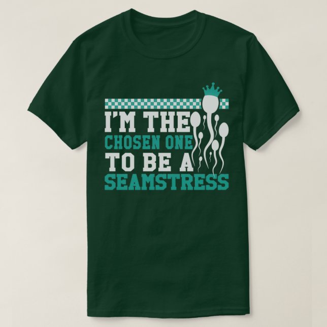 T-shirt SeamstressTailor gagnant sperme drôle (Design devant)
