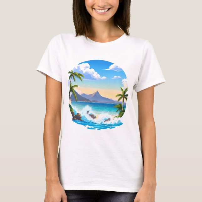 T-shirt Seascape et Sunrise (Devant)