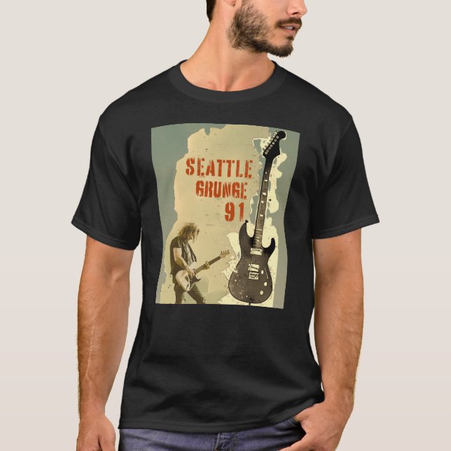 T-shirt Seattle Grunge Music 1991 (Devant)